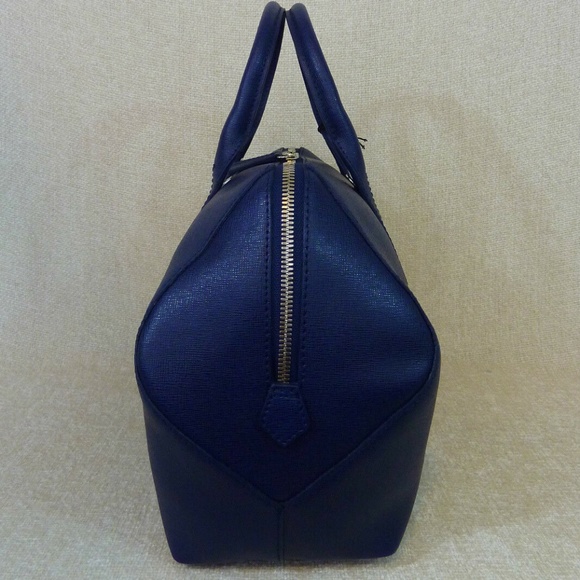 NEW Furla Papermoon Navy Blue Saffiano Leather Top Handle Satchel/Shoulder Bag - Picture 6 of 14